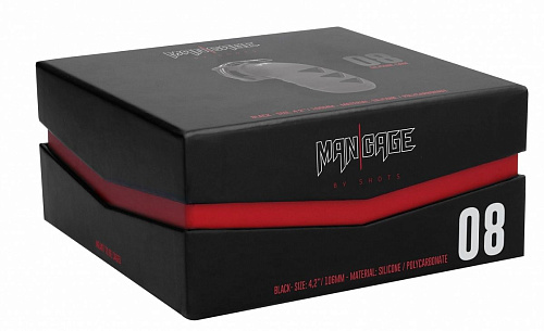 Чёрный мужской пояс верности Shots Media BV Cock Cage Model 08 Chastity 4.2 MCG008BLK