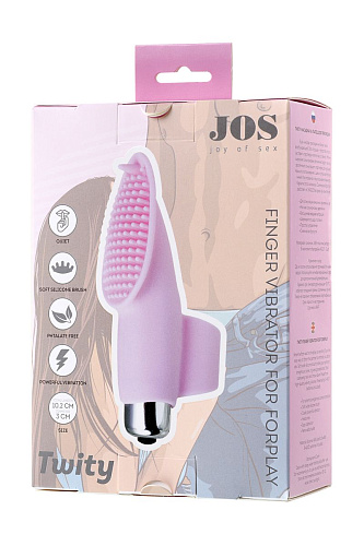 Нежно-розовая вибронасадка на палец JOS TWITY 782006 (10,2 см)