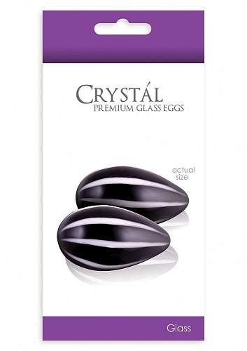 Чёрные стеклянные вагинальные шарики NS Novelties Crystal Kegel Eggs NSN-0703-13