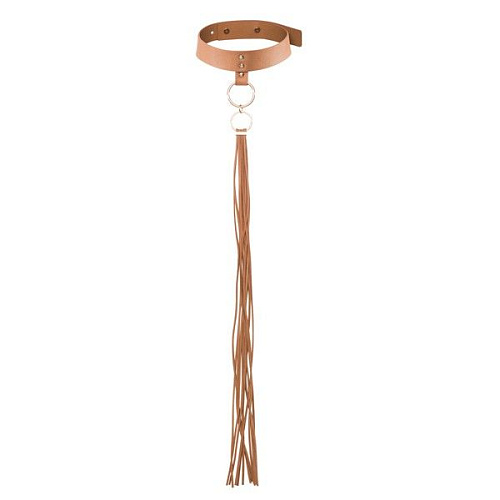 Коричневый ошейник с кистями Bijoux Indiscrets Tassel Choker 0214