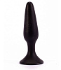 Чёрная анальная пробка с ограничительным основанием Lovetoy LURE ME Silicone Anal Plug BK18black (12,1 см)
