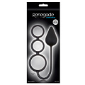 Чёрная анальная пробка с эрекционными кольцами NS Novelties Renegade 3 Ring Circus Medium Black NSN-1109-53