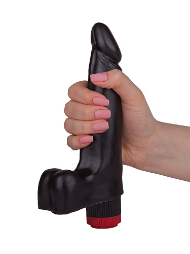 Чёрный вибромассажёр-реалистик LOVETOY (А-Полимер) 415000 (17,8 см)