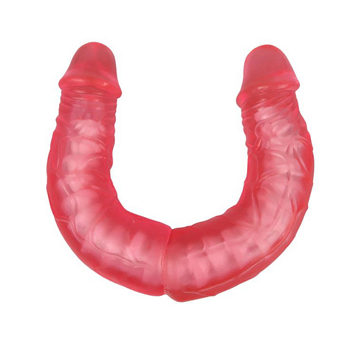 Розовый двухголовый гнущийся фаллоимитатор Baile BI-010011G-0101 (36 см)