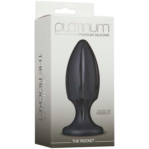 Чёрная анальная пробка Doc Johnson Platinum Premium Silicone - The Rocket - Black 0103-30-BX (12 см)