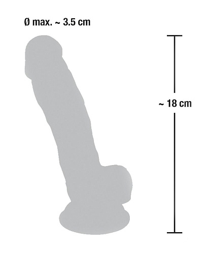 Реалистичный фаллоимитатор телесного цвета из силикона Orion Medical Silicone Dildo 05266570000 (18 см)