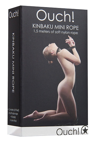 Чёрная веревка для бондажа Shots Media BV Kinbaku Mini OU073BLK