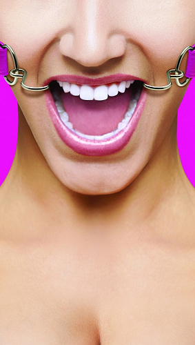 Розовый расширяющий кляп Shots Media BV Hook Gag OU106PNK