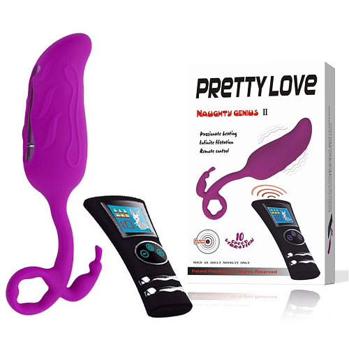 Лиловое виброяйцо-перчик с пультом ДУ Baile Naughty Genius II BI-014132