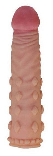 Насадка-фаллоимитатор телесного цвета Lovetoy Super-Realistic Penis LV1054F (17,8 см)