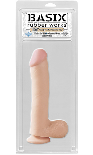 Большой телесный фаллос на присоске Pipedream Basix Rubber Works PD4222-21 (26 см)