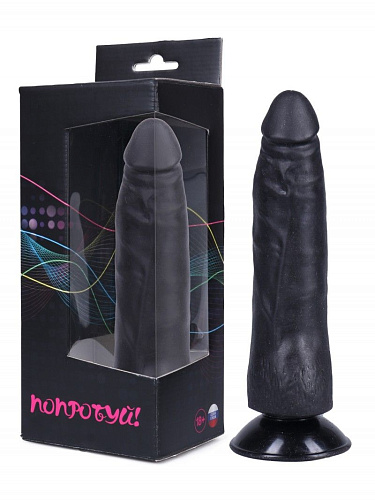 Чёрный фаллоимитатор-реалистик на присоске Сумерки богов №3 351-03 BX DD (17 см)