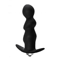 Чёрная фигурная анальная вибропробка Lola toys Spiral Anal Plug 5008-03lola (12 см)
