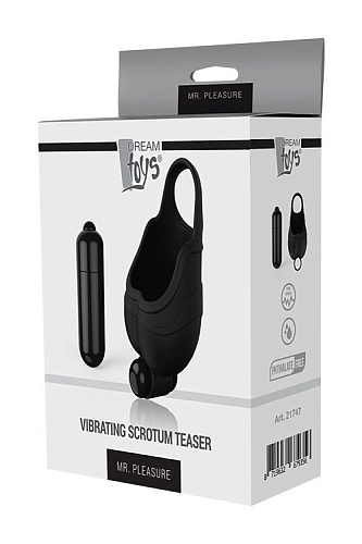 Чёрный подхват для мошонки с вибрацией Dream Toys VIBRATING SCROTUM TEASER 21747