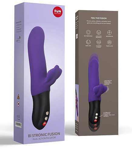 Фиолетовый пульсатор с клиторальным лепестком Fun Factory Bi Stronic Fusion 4001106 (21,5 см)