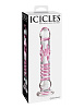 Стеклянный фаллоимитатор с розовым рельефом Pipedream ICICLES № 6 PD2906-00
