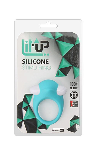 Нежно-голубое эрекционное кольцо Dream Toys LIT-UP SILICONE STIMU RING 6 21237