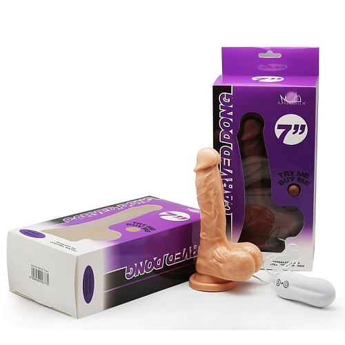 Коричневый вибратор Howells 10 Mode Vibrating 7 inch Carved Dong 84006 brown (17,8 см)