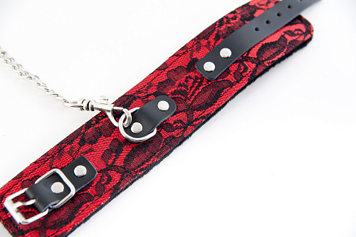 Красные кружевные поножи ToyFa 712002