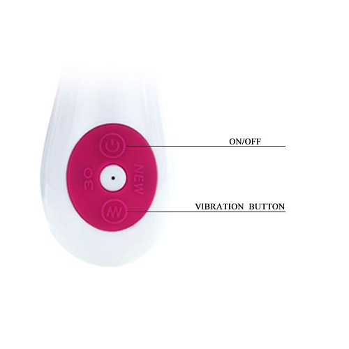 Розовый вибратор с клиторальным стимулятором Baile Felix BI-014223 (21 см)