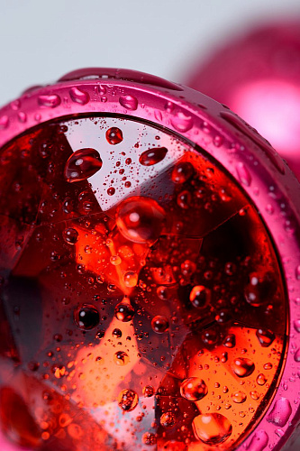 Красная анальная пробка с кристаллом красного цвета ToyFa 717007-99 (7,2 см)