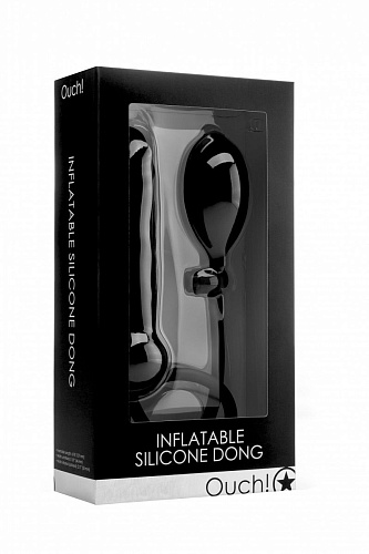 Чёрный анальный фаллоимитатор с расширением Shots Media BV OU089BLK (18 см)