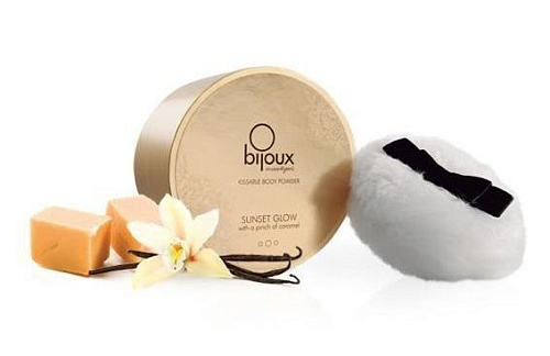 Съедобная пудра для тела с ароматом солёной карамели Bijoux Indiscrets Sunset Glow Powder 0105