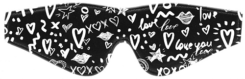 Чёрная маска с узором Shots Media BV Love Street Art Fasion OU331BLK