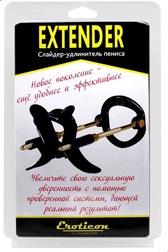 Чёрный удлинитель пениса Eroticon Extender 30486