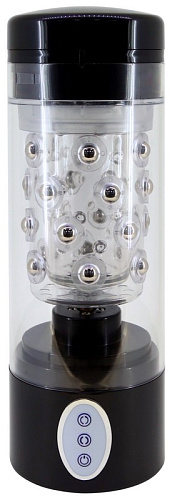 Вибромастурбатор с 6 режимами ротации чёрного цвета Seven Creations Rotating Master  3216-03CL/BLK-B