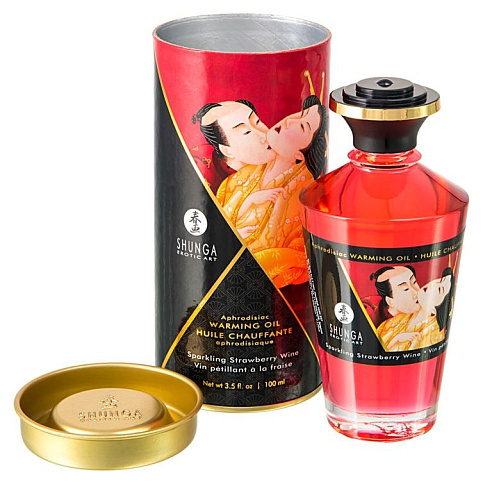 Массажное интимное масло с ароматом клубничного вина Shunga 2208 (100 мл)