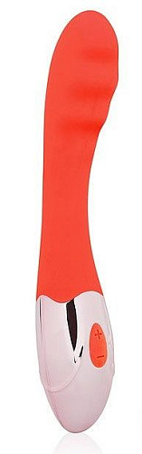 Красный ребристый вибромассажёр с 10 режимами вибрации Bior toys EE-10264-3