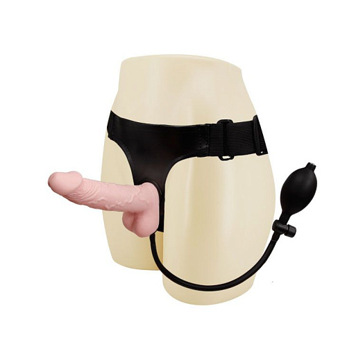 Страпон телесного цвета с расширением на трусиках (накачивается грушей) Baile BW-022037-1002 (17,2 см)