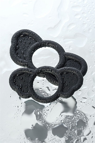 Набор из двух чёрных эрекционных колец 709032