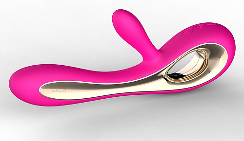 Ярко-розовый вибратор с клиторальным стимулятором Lelo Soraya Cerise LEL1580 (22 см)