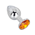 Мини-плаг из стали с оранжевым кристаллом Erotic Fantasy Juicy Orange EF-HM-008 (6,5 см)