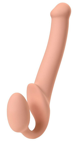 Телесный безремневой страпон Strap-on-me Silicone Bendable Strap-On M 6012901