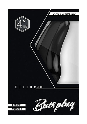 Чёрный изогнутый анальный стимулятор Shots Media BV Bottom Line Model 7 BTM025BLK (10,5 см)