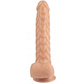 Телесный реалистичный фаллоимитатор с чешуйками на присоске Сумерки богов 1016-54 BX DD (24 см)