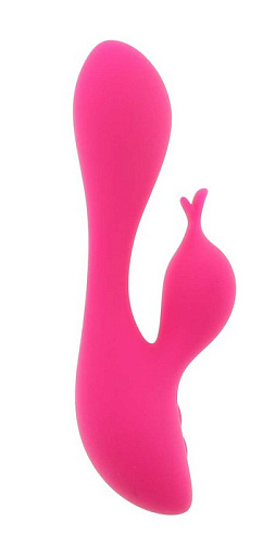 Розовый вибратор с клиторальным стимулятором-уточкой JOJO Duck 360008 (12 см)
