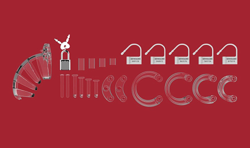 Прозрачный мужской пояс верности Shots Media BV Model 02 Chastity MCG002TRA