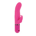 Розовый вибромассажёр с клиторальным зайкой California Exotic Novelties LIA DUAL LOVER 1 SE-4560-75-3 (21 см)