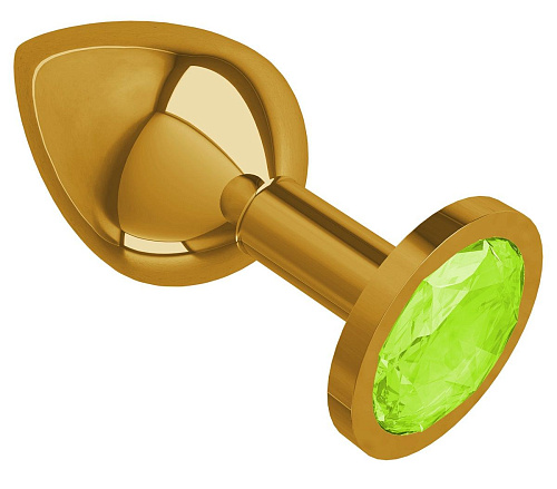 Золотистая средняя пробка с лаймовым кристаллом Сумерки богов 520-12 lime-DD (8,5 см)