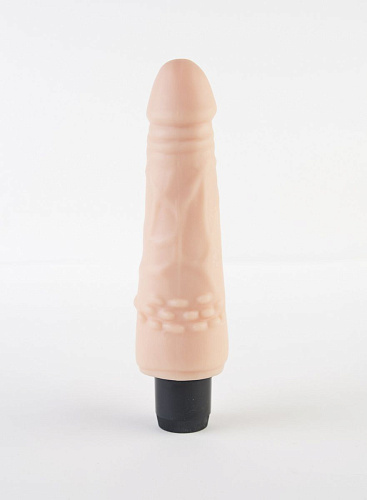 Телесный вибромассажёр с шишечками у основания ToyFa XL902 (15,5 см)