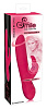 Ярко-розовый вибратор с клиторальным стимулятором Orion Swirly Bunny 0579793 (21,5 см)