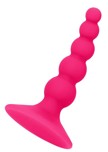 Розовая анальная втулка POPO Pleasure «Шарики» 731334 (10 см)