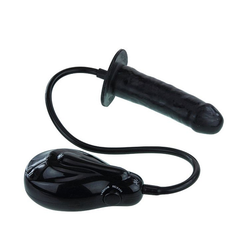 Чёрный расширяющийся вибратор Baile Bigger Joy BW-008078DAQ (15,5 см)