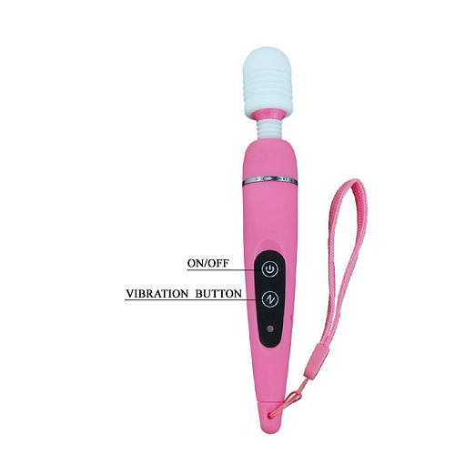 Розовый перезаряжаемый вибростимулятор с насадками Baile BW-055003-1-0101 (17,6 см)