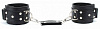 Чёрные кожаные оковы на липучке БДСМ арсенал 56001ars