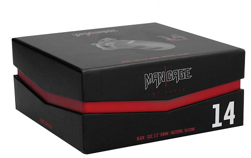 Чёрный мужской пояс верности Shots Media BV Cock Cage Model 14 Chastity 2.5 MCG014BLK